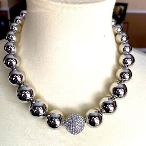 NWT Silver Graduated Baubles with Pave Ball